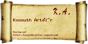 Kossuth Artúr névjegykártya